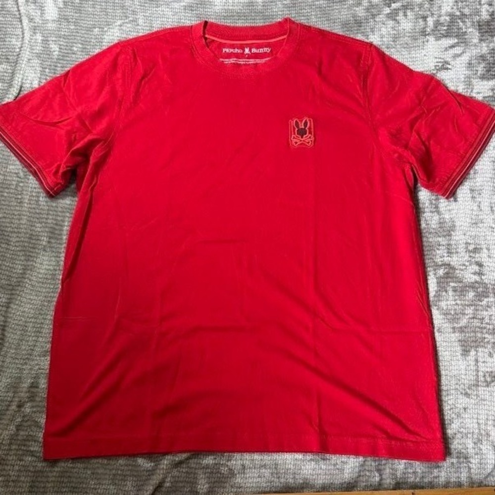 Psycho Bunny Mens Red Pima Cotton Short Sleeve Logo T-Shirt Size 7 XL
